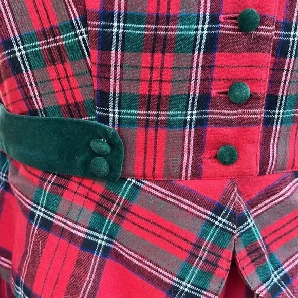Petite Lanz Made USA Christmas Holiday flannel Vintage nightgown dress Womens 12